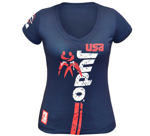 FUJI USA Judo Womens T-Shirt-Blue-2